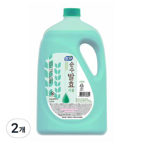 참그린 순수발효 식물 주방세제, 4kg, 2개