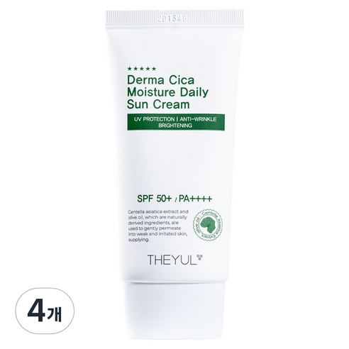 더율 더마 시카 모이스처 데일리 선크림 SPF50+ PA++++, 50g, 4개