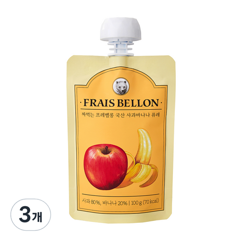 프레벨롱 짜먹는 과일 퓨레, 혼합맛(사과/바나나), 100g, 3개