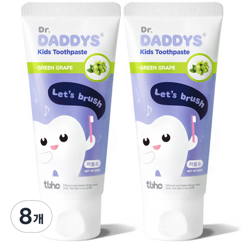 닥터데디스 아동용 저불소 키즈 치약, 60g, 8개