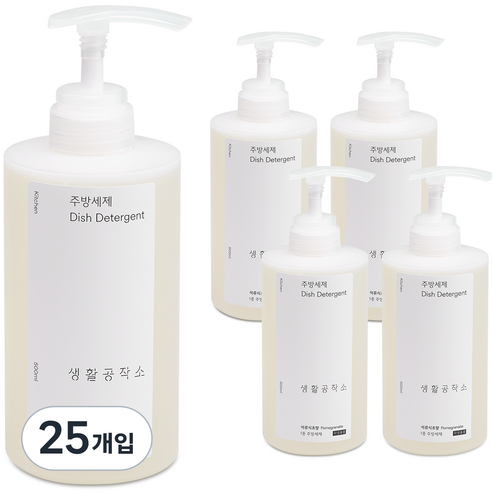 생활공작소 주방세제 석류식초, 500ml, 25개입