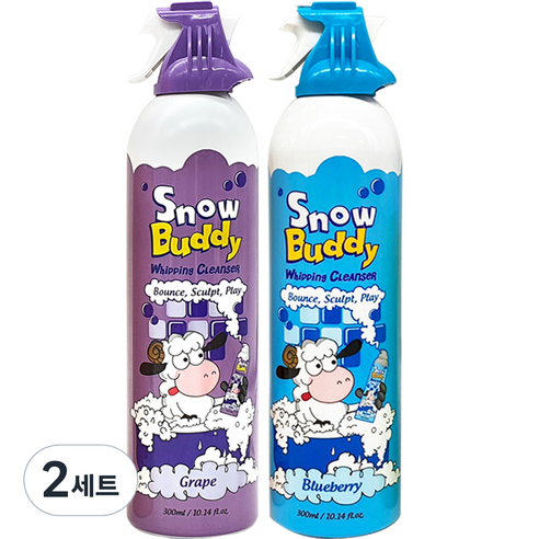 스노우버디 대용량 휘핑 클렌저 2종 세트 그레이프 + 블루베리향, 2세트, 300ml