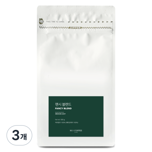 엠아이커피 팬시 블렌드 원두, 홀빈(분쇄안함), 500g, 3개