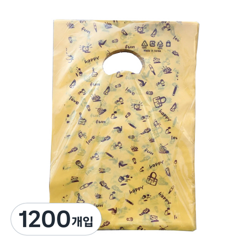 팩스타 펀칭 비닐봉투 P16 16 x 23 cm, 노랑, 1200개입