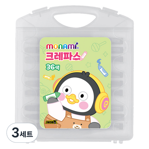 모나미 펭수 크레파스 36종 세트, 36색, 3세트