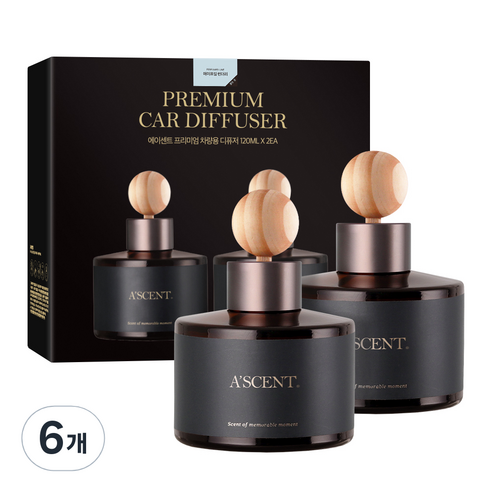 에이센트 차량용 디퓨저 세트, 에이프릴 런더리, 120ml, 6개