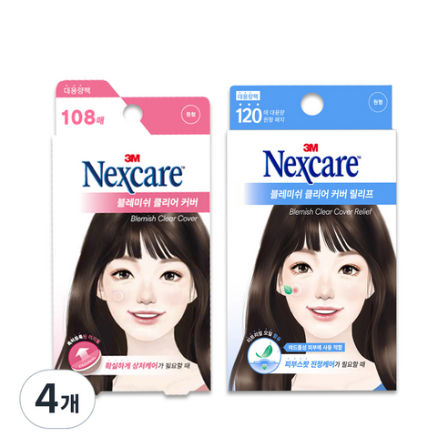 3M 넥스케어 블레미쉬 클리어 커버 108매 + 릴리프 120매, 228매입, 4개