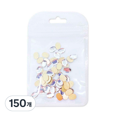 메이브라운 네일스톤 대용량 롱오발 네일파츠 6 x 8 mm, 크리스탈, 150개