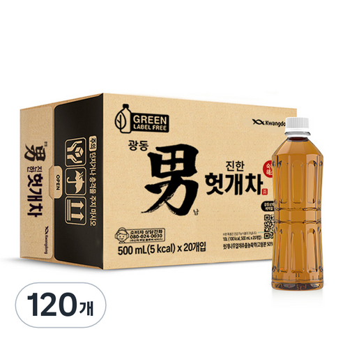 광동진한헛개차 그린 무라벨, 500ml, 120개