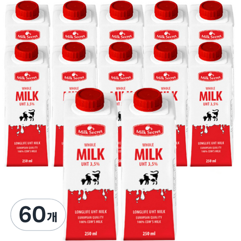 믈레코비타 밀크시크릿 멸균우유, 250ml, 60개