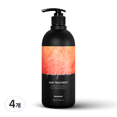 바나날 퍼퓸드 헤어 트리트먼트 피치 플로랄 머스크, 500ml, 4개