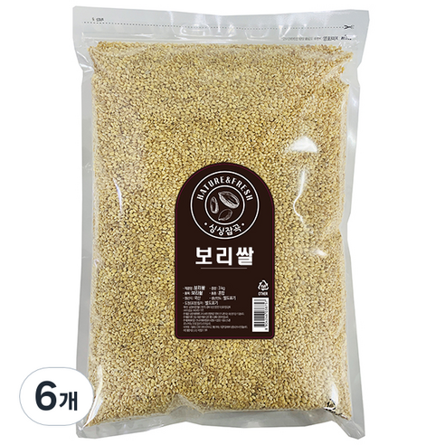 싱싱잡곡 보리쌀, 3kg, 6개