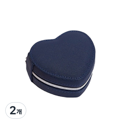 루미미루 하트 보석 상자 네이비 9.5 x 10.3 x 4.5 cm, 2개