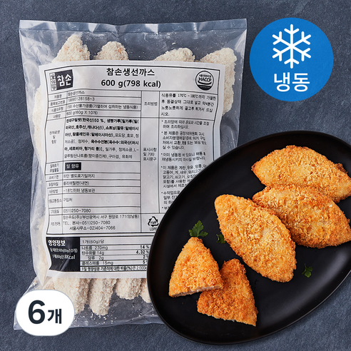 참손 생선까스 10개입 (냉동), 600g, 6개