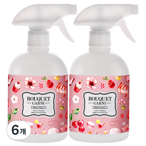 부케가르니 섬유탈취제 블랙체리, 500ml, 6개