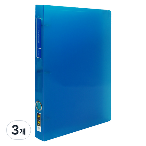 위즈오피스 프론 투명 링 파일 40매, 블루, 3개