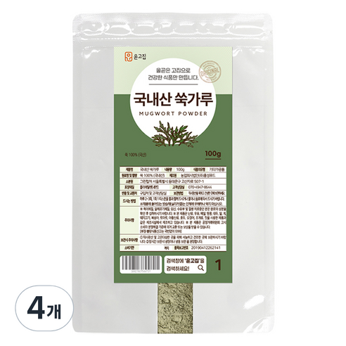 윤고집 쑥가루, 100g, 4개