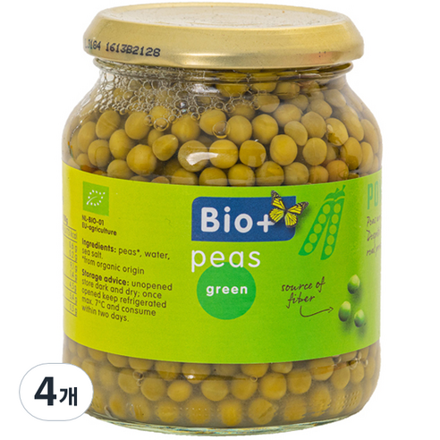 발투센 유기농 완두콩, 350g, 4개