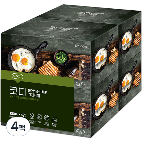 코디 뽑아쓰는 UKP 키친타월, 150매, 16개