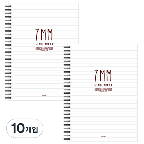 톡톡팬시 7mm라인 스프링노트, 화이트, 10개입
