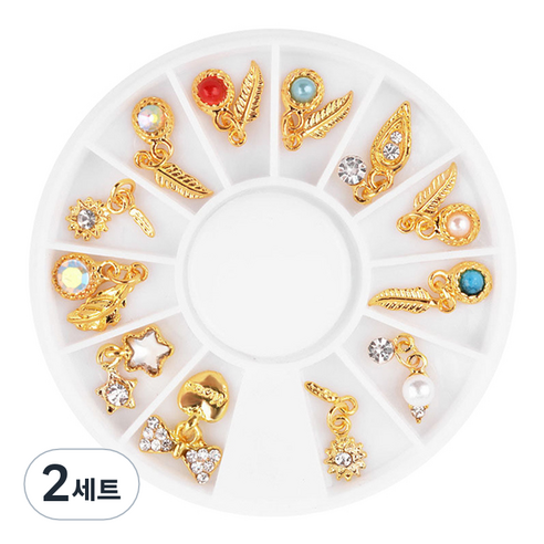스위스녹스 웨딩 쥬얼리 스톤 네일 파츠 12종 세트, 097, 2세트