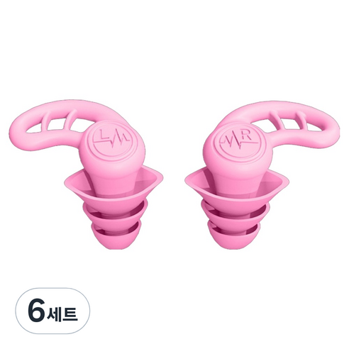 베라망 수면소음 방지 실리콘 J귀마개 2p 세트 핑크, 6세트