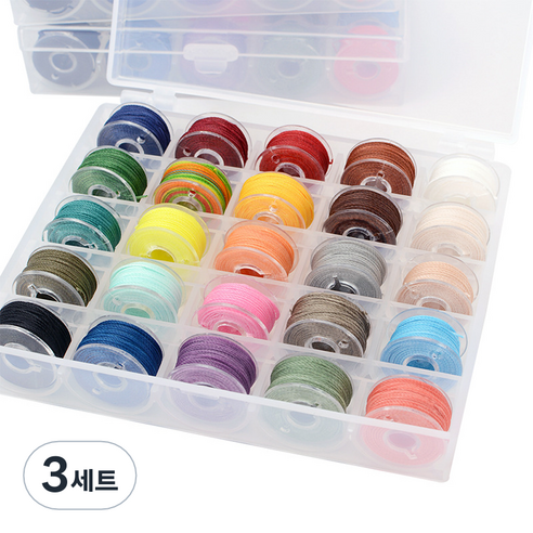 코히모 가죽 공예 둥근 왁스 봉제 실 0.65mm 25종, 혼합색상, 3세트