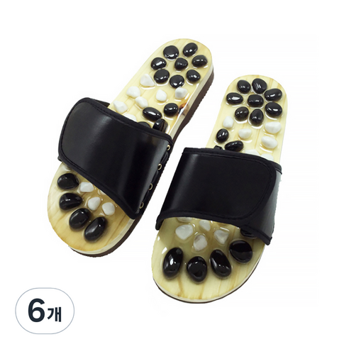 알럽홈 스톤마사지 발지압 슬리퍼 225~230mm, 6개, 블랙