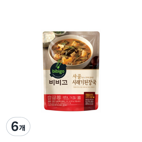 비비고 사골 시래기된장국, 460g, 6개