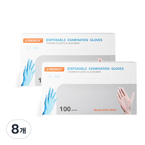 일상나눔 1회용 다용도 TPE 장갑 화이트 100p, 8개