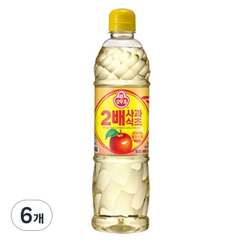 오뚜기 2배 사과식초, 900ml, 6개