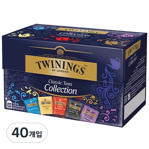 트와이닝 클래식 차 컬렉션 티백, 2g, 20개입, 2개