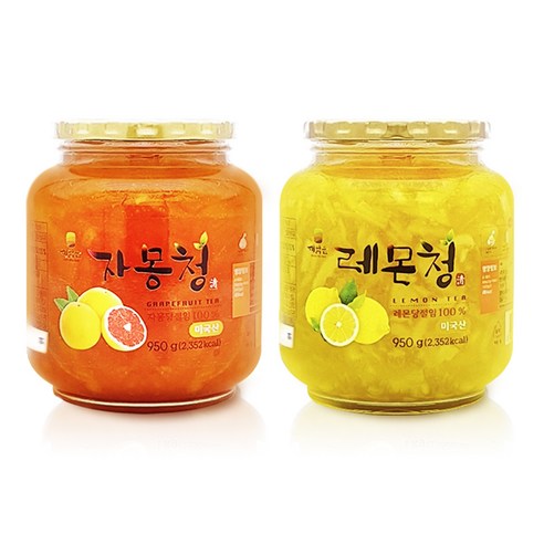 견과공장 자몽청 950g + 레몬청 950g, 1세트, 1cc