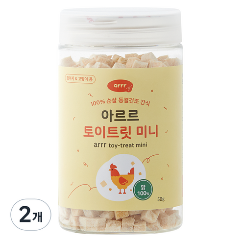 동원아르르 반려동물 토이트릿 미니 동결건조간식, 닭, 40g, 2개