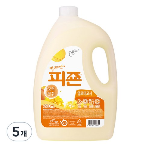 피죤 레귤러 섬유유연제 옐로미모사 본품, 2.5L, 5개