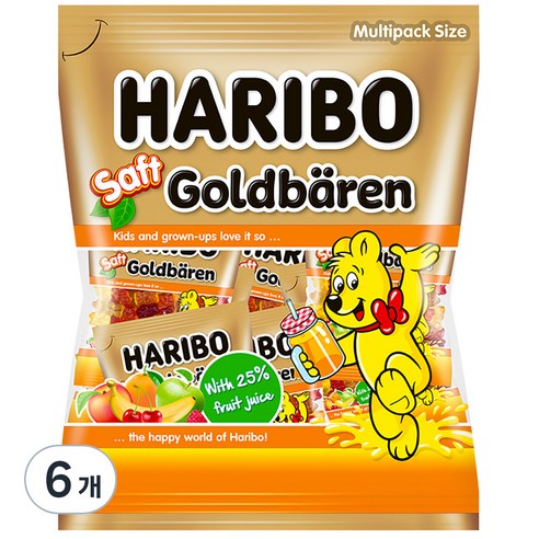 하리보 샤프트 골드베렌 젤리, 220g, 6개