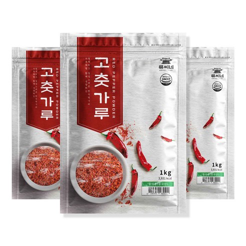 류씨네 중국산 고춧가루 중식용, 1kg, 3개