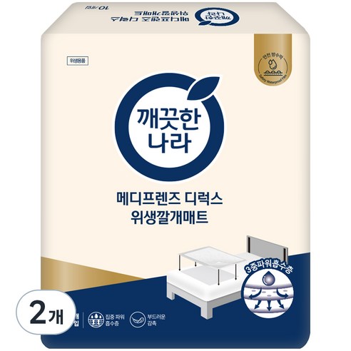메디프렌즈 디럭스 위생 깔개매트, 600x750mm, 10개입, 2개