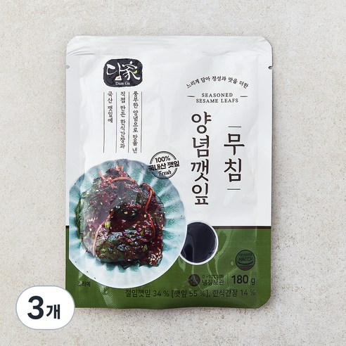 담가 양념 깻잎 무침, 3개, 180g