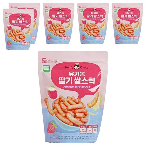 맛있는풍경 유기농 쌀스틱, 딸기, 30g, 6개