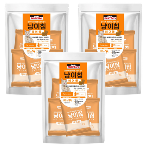 파미데이즈 고양이 냥이칩, 헤어볼, 105g, 3개