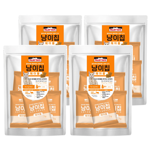 파미데이즈 고양이 냥이칩, 헤어볼, 105g, 4개