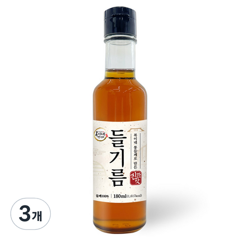 복이네먹거리 통들깨로 만든 진한맛 들기름, 180ml, 3개