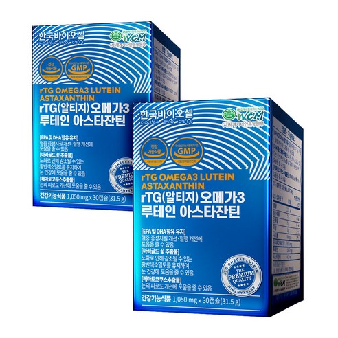 한국바이오셀 알티지 오메가3 루테인 아스타잔틴, 30캡슐, 31.5g, 2개
