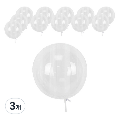 올댓파티 TPU 보보풍선 클리어 스트레치 12p, 투명, 3개