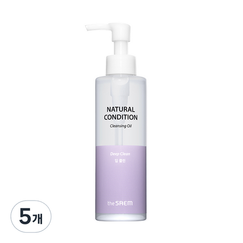 더샘 내추럴 컨디션 클렌징 오일 딥클린, 180ml, 5개