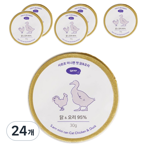 동원아르르 사르르 미니캔 캣 간식, 혼합맛(닭/오리), 30g, 24개