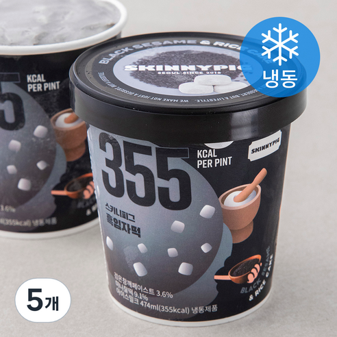 스키니피그 흑임자떡 아이스밀크 (냉동), 474ml, 5개