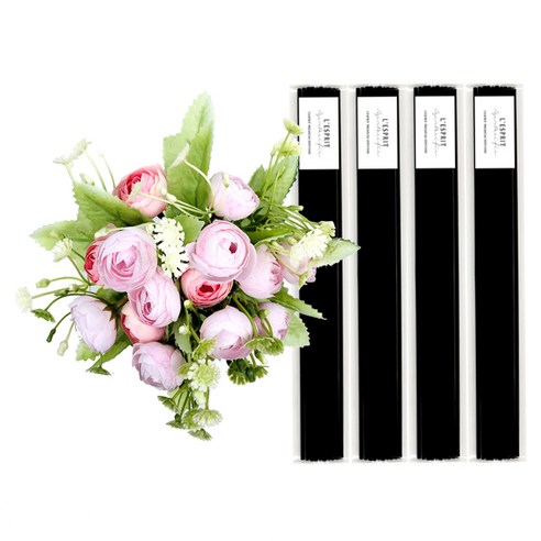 레스쁘리 로얄장미 블루 조화 번들1p + 디퓨저 스틱 40p, 조화 (핑크), 스틱 (블랙), 1세트