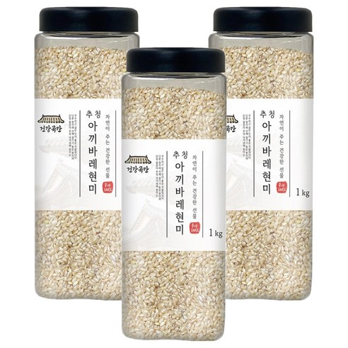 건강곡간 추청 아끼바레 현미, 1kg, 3개